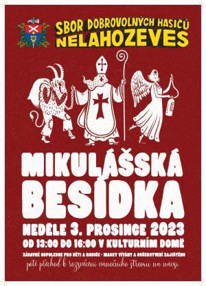 Plakát na Mikulášskou besídku s hasiči 