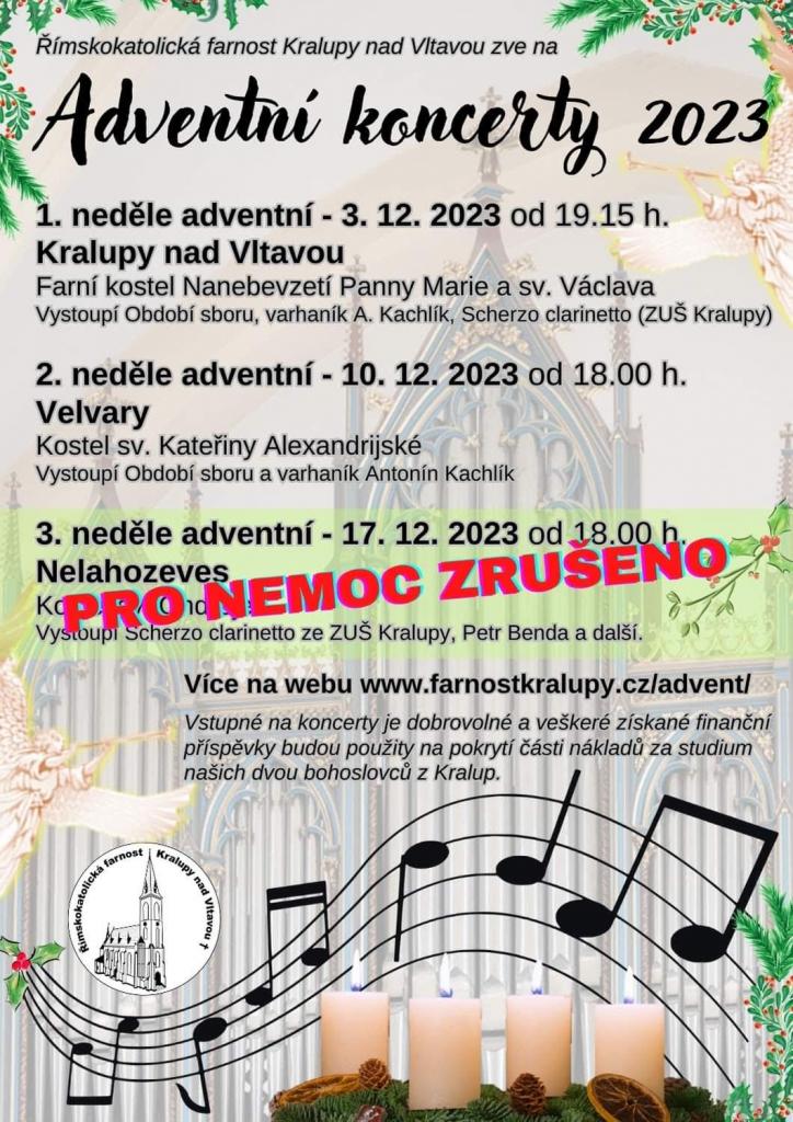 Plakát adventních koncertů - zrušeno
