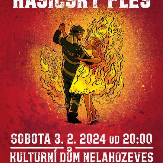 Plakát na hasičský ples Nelahozeves