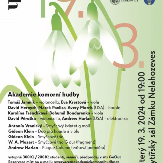 Plakát na akademii komorní hudby 